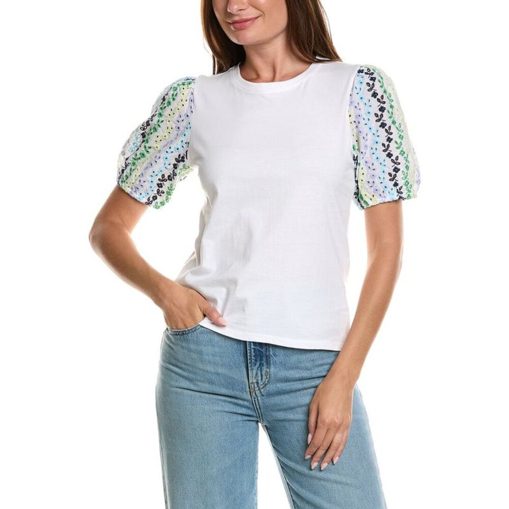 Cece Womens  Puff Sleeve T-Shirt, White